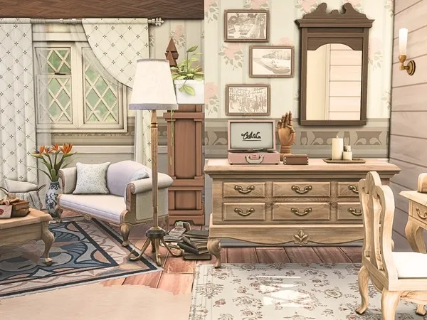 Maxis Match Vintage Living Room by wrzosowemarzenia - The Sims 4 Custom Content