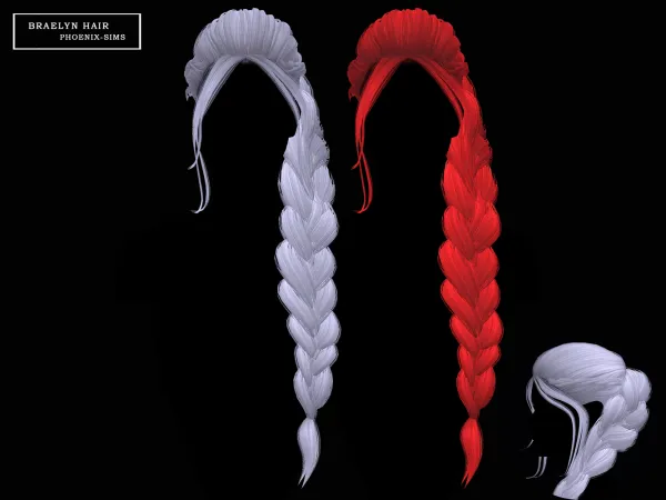 Alpha Braelyn Hair by phoenixsims4 - The Sims 4 Custom Content