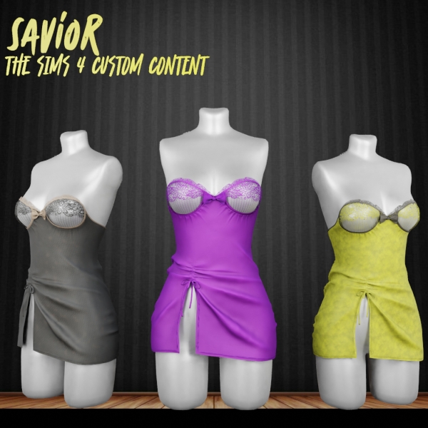 Alpha SO_Miyuki Short Dress by saviorts4 - The Sims 4 Custom Content