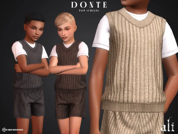 Alpha DONTE top (child) by ali1 - The Sims 4 Custom Content