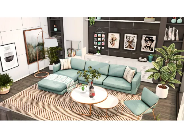 Mix Florenca Living Room by simsfinds - The Sims 4 Custom Content