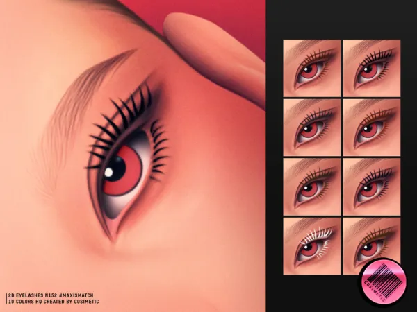 Maxis Match 2D MM Eyelashes N152 by thesimsresource - The Sims 4 Custom Content