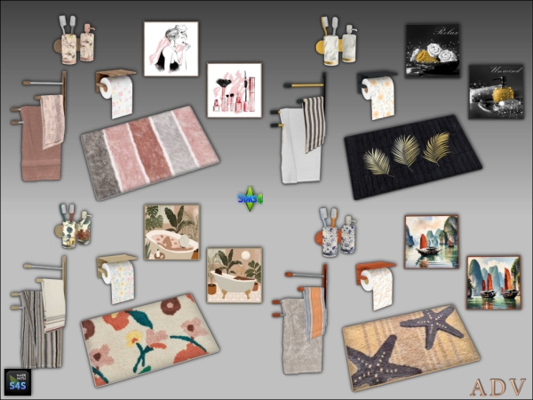 Mix Bathroom accessories by artedellavita_mabra - The Sims 4 Custom Content