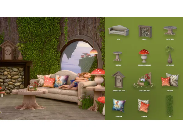 Mix LORELEI FAIRY LIVING PART 1 ModCo Studios - The Sims 4 Custom Content