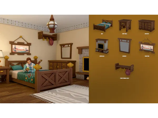 Maxis Match Room of the Day Lars Country Bedroom ModCo Studios by modcollective - The Sims 4 Custom Content