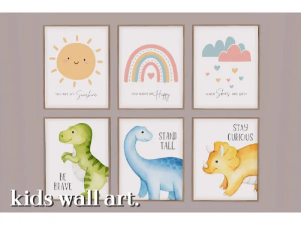 kids wall art set by shellsea - The Sims 3 Custom Content