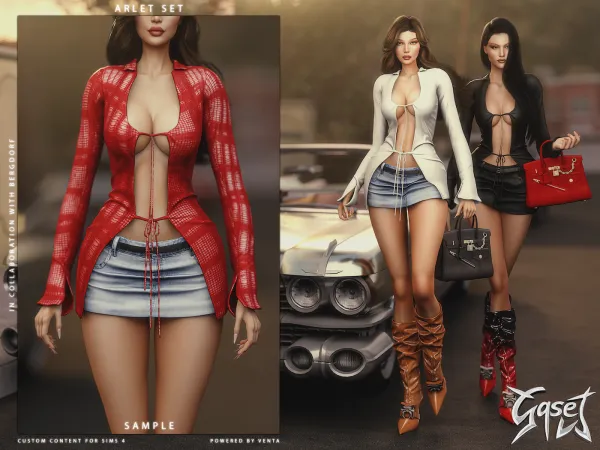 Alpha GASET Arlet Top (sample) - The Sims 4 Custom Content