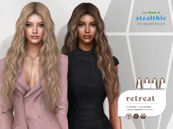 Alpha Stealthic Retreat Hair by stealthic - The Sims 4 Custom Content