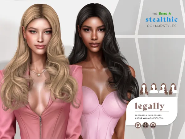 Alpha Stealthic Legally Hair by stealthic - The Sims 4 Custom Content