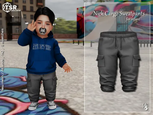 Mix Nick Cargo Sweatpants for infant by wisteriasims - The Sims 4 Custom Content