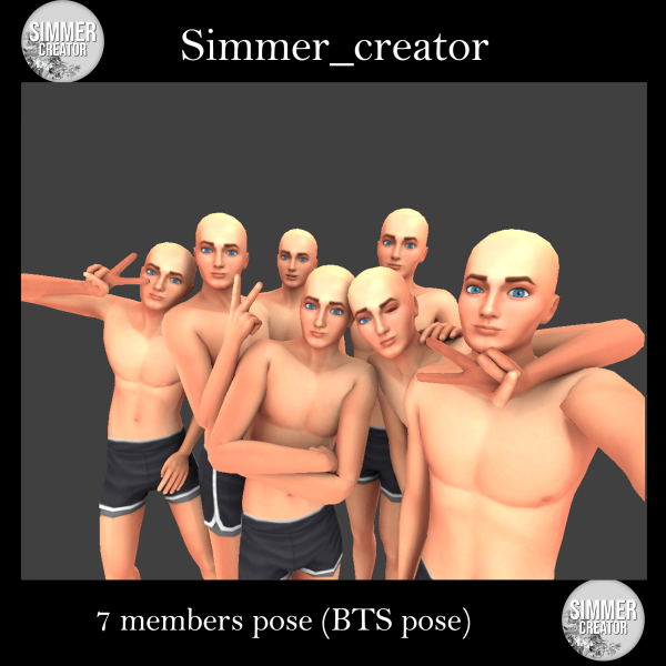 Mix 7 members pose (BTS pose) by simmer_creator - The Sims 4 Custom Content