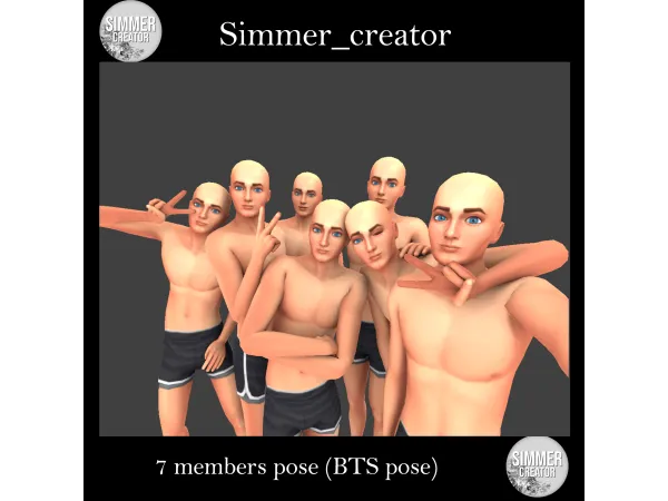 Mix 7 members pose (BTS pose) by Meow_creator - The Sims 4 Custom Content