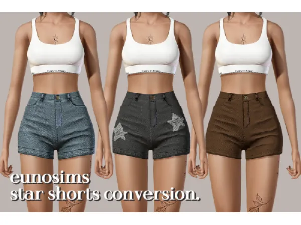 eunosims star shorts conversion by shellsea - The Sims 3 Custom Content