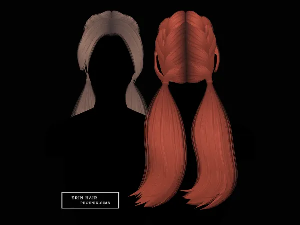 Alpha Erin Hair by phoenixsims4 - The Sims 4 Custom Content