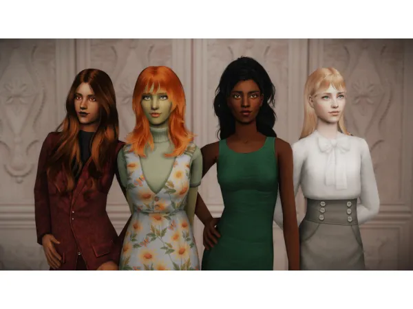 1000 Follower Gift Part 3 Four Female Hair Retextures by eleysims - The Sims 2 Custom Content