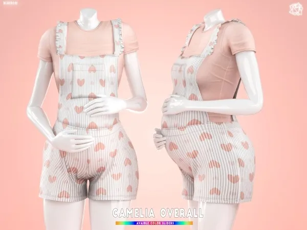 Mix Camelia Overall Pregnant cloth brsims - The Sims 4 custom content