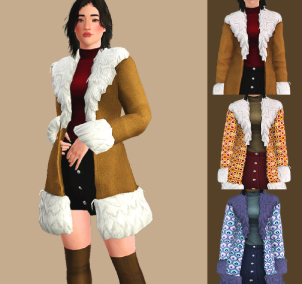Fur Coat (AF) by simsfinds - The Sims 3 Custom Content