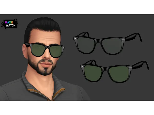 Maxis Match MENS CLASSIC WAYFARER SUNGLASSES by modcollective - The Sims 4 Custom Content