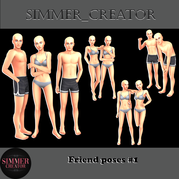 Mix Friend poses 1 by simmer_creator - The Sims 4 Custom Content