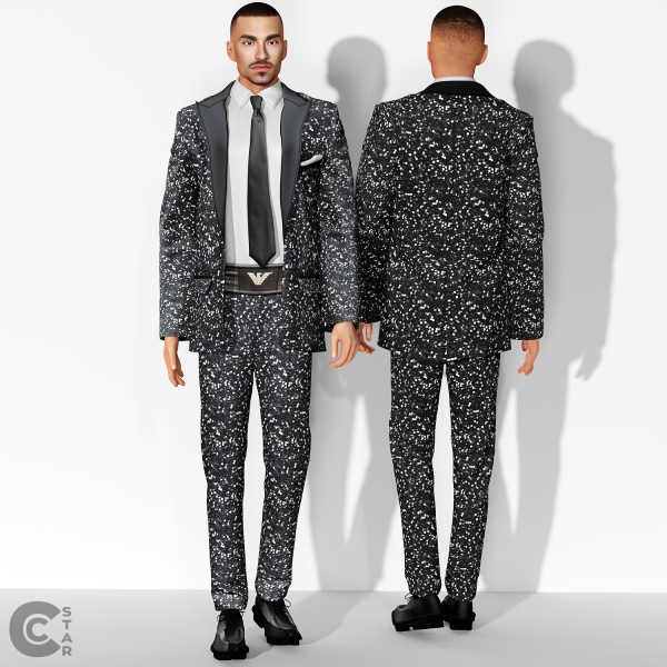 Alpha Men Sequin Suit by cool_content_star - The Sims 4 Custom Content
