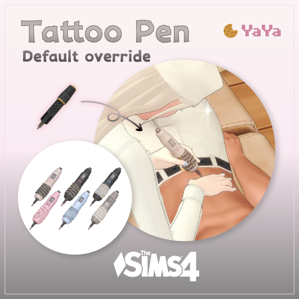 Mix TattooPen default override by simsfinds - The Sims 4 Custom Content