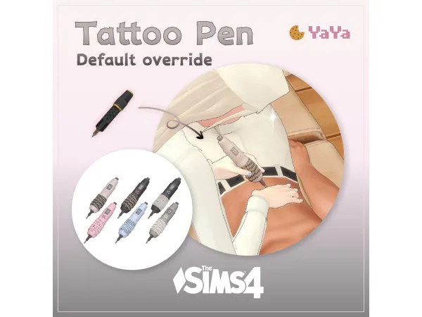 Mix TattooPen default override by yaya_sims - The Sims 4 Custom Content