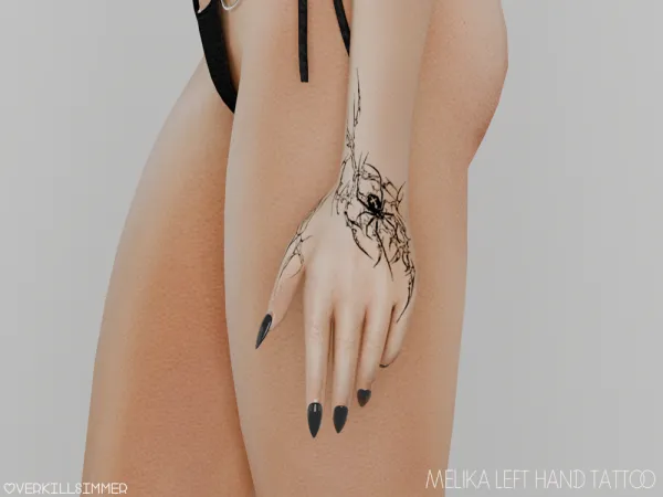 Mix Melika left hand tattoo by overkillsimmer - The Sims 4 Custom Content