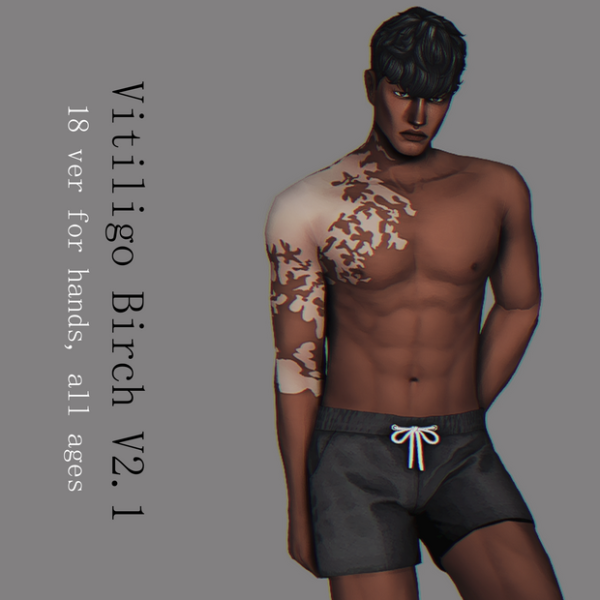 Mix Vitiligo Birch Version 21 by simsfinds - The Sims 4 Custom Content