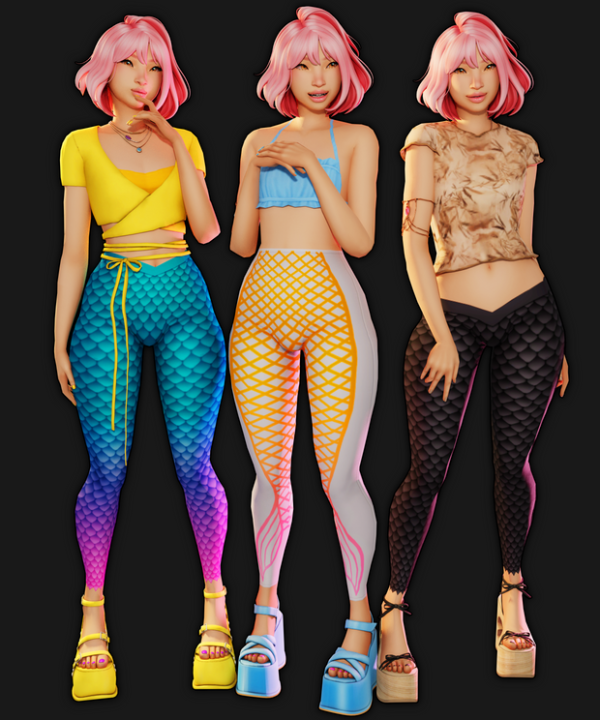 Maxis Match mermaid leggings by simsfinds - The Sims 4 Custom Content