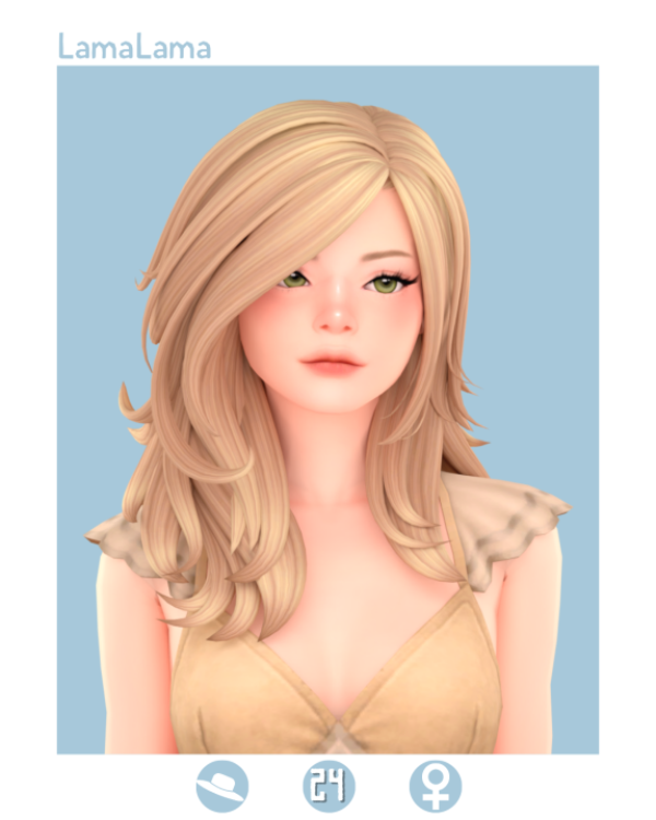 Maxis Match LamaLama Hair Vittoria by lama_lama - The Sims 4 Custom Content