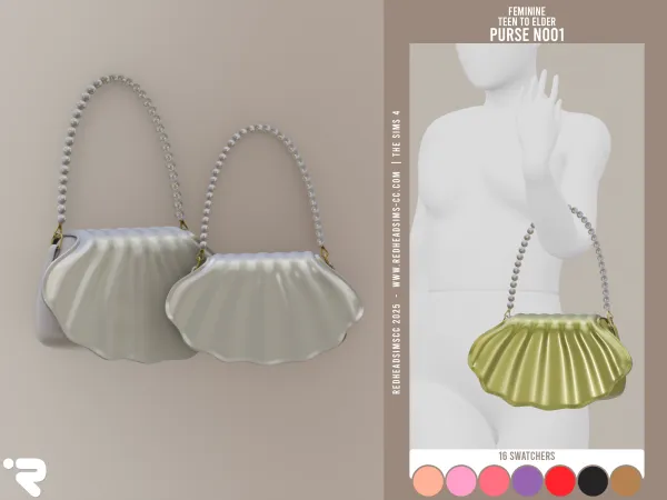 Alpha PURSE N001 by redheadsims - The Sims 4 Custom Content