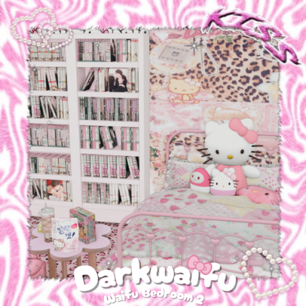 Mix Waifu Bedroom by simsfinds - The Sims 4 Custom Content