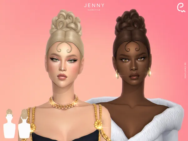 Maxis Match Jenny Hairstyle by [EnriqueS4] - The Sims 4 Custom Content
