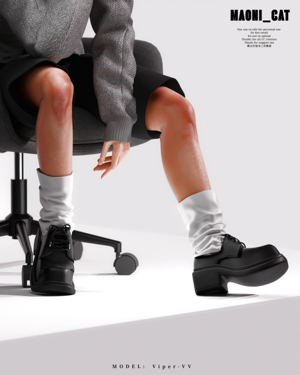 Alpha [Maoni_cat] Square toed Derby shoes by simsfinds - The Sims 4 Custom Content