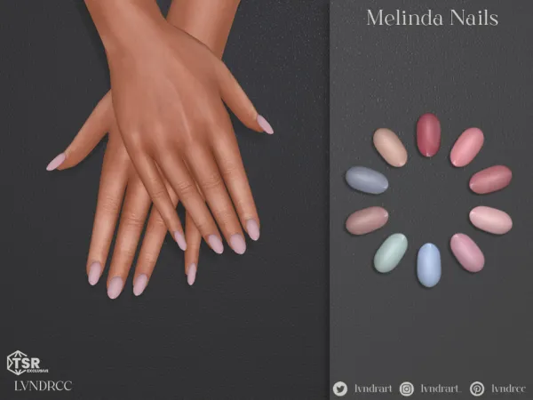 Maxis Match Melinda nails by lvndrcc - The Sims 4 Custom Content