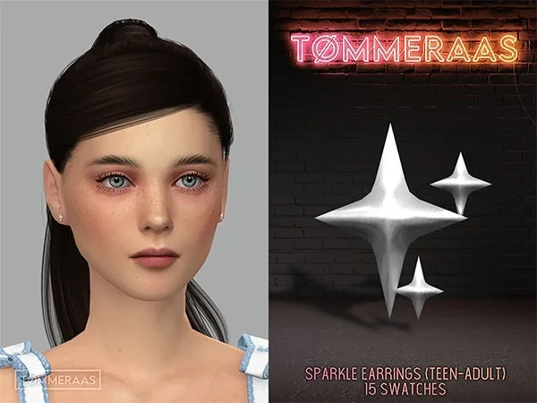 Mix TØMMERAAS Sparkle Earrings for Teen Adult (91) by tommeraas - The Sims 4 Custom Content