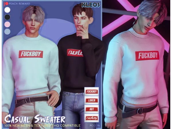 Mix PEACH Casual Sweater by kleossims - The Sims 4 Custom Content
