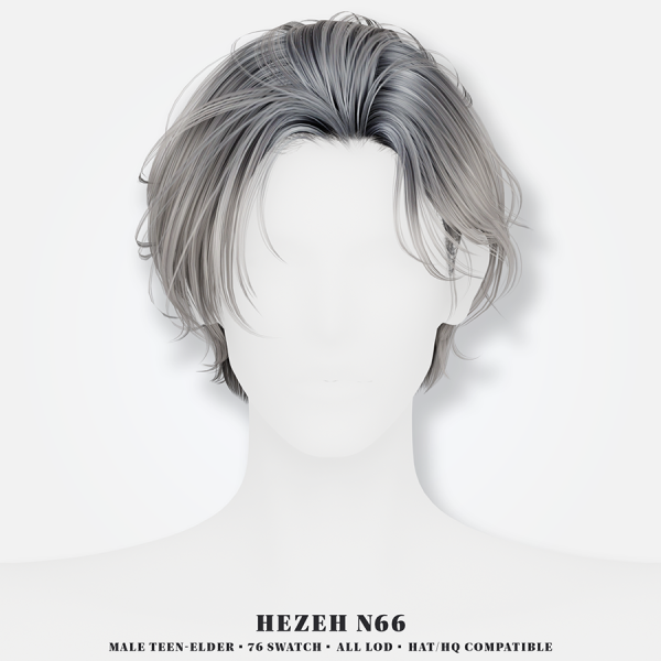 Alpha [Hezeh]Hair_No66 by hezeh - The Sims 4 Custom Content