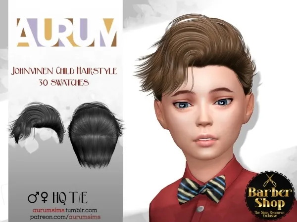 Alpha Johnvinen Child Hairstyle - The Sims 4 Custom Content