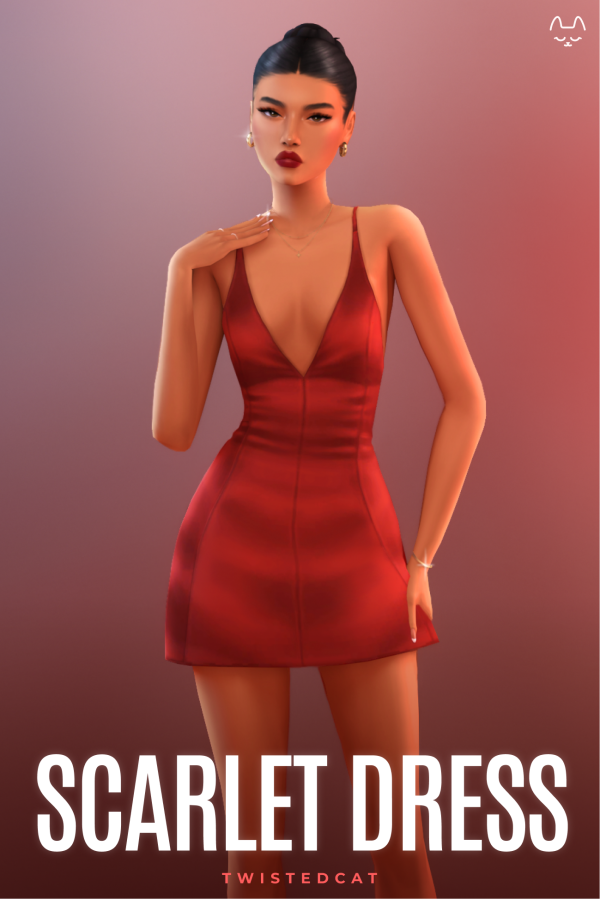 Maxis Match Scarlet Dress by simsfinds - The Sims 4 Custom Content