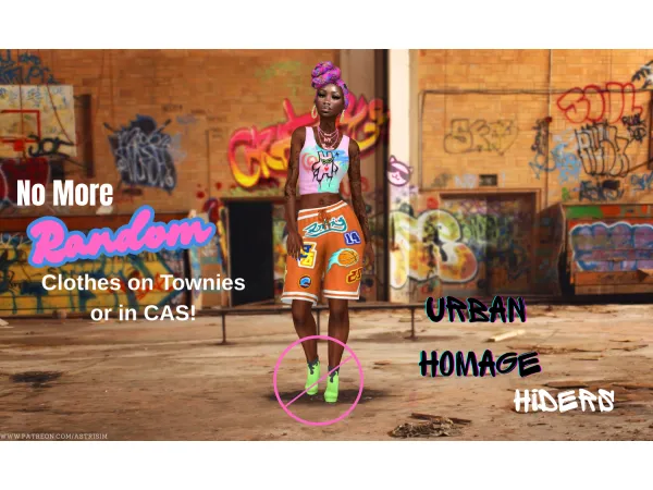 Mix Urban Homage CAS Hiders by astrisim - The Sims 4 Custom Content