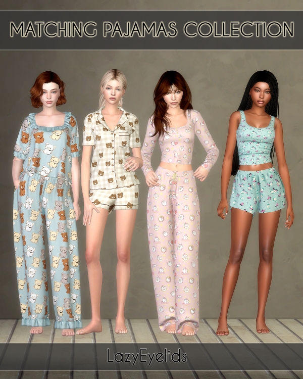 Alpha Matching pajamas collection by lazyeyelids - The Sims 4 Custom Content