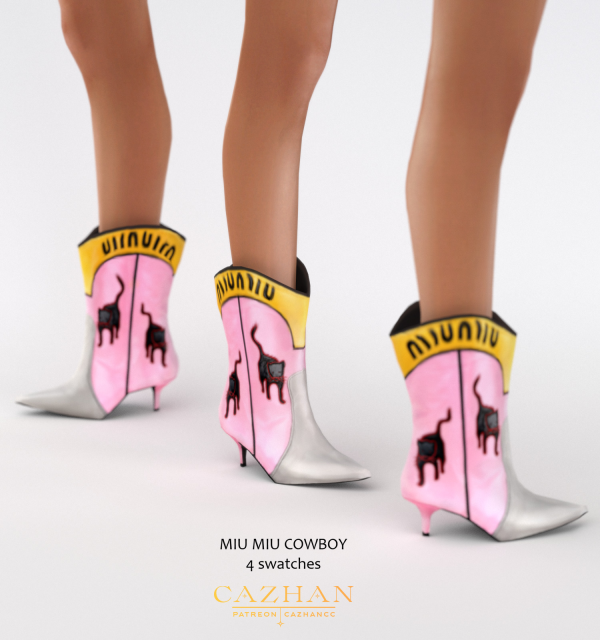 Mix [MIU MIU COWBOY] shoes by simsfinds - The Sims 4 Custom Content