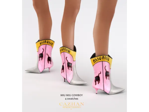 Mix [MIU MIU COWBOY] shoes by cazhancc - The Sims 4 Custom Content