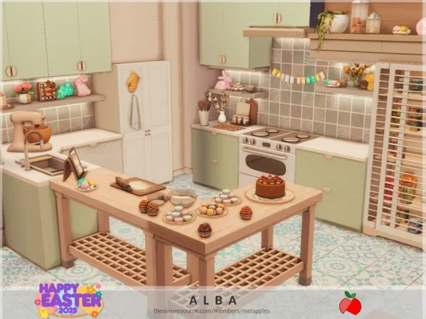 Maxis Match HAPPY EASTER Alba kitchen by melapples - The Sims 4 Custom Content