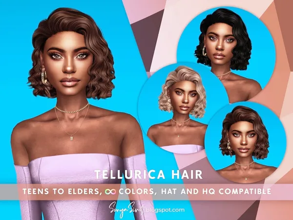 SonyaSims Tellurica Hair [SIMSFINDS]
