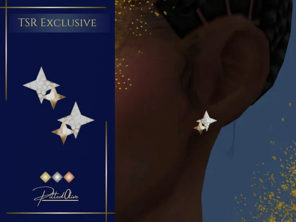 Mix Andromeda Earrings by Pitted0live - The Sims 4 Custom Content