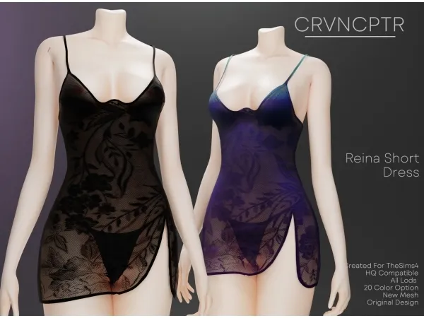 Maxis Match Reina Short Dress by carvin_captoor - The Sims 4 Custom Content