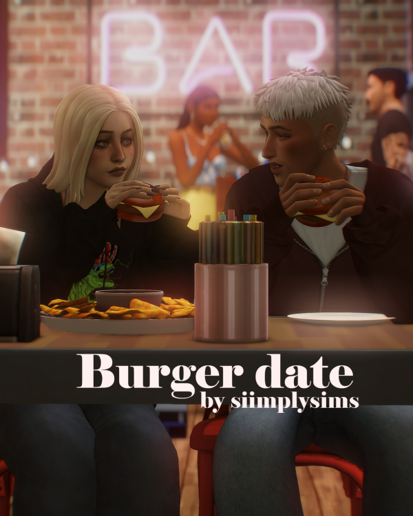 Mix Burger date by simsfinds - The Sims 4 Custom Content