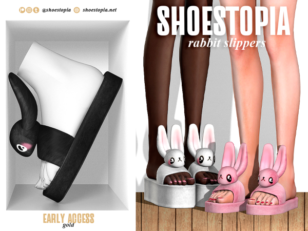 Alpha Shoestopia. Rabbit Slippers by shoestopia - The Sims 4 custom content